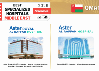 Aster Royal Al Raffah Hospital Muscat and Aster Al Raffah Hospital Oman recognized in Newsweek’s Best Specialized Hospitals Middle East 2026 List