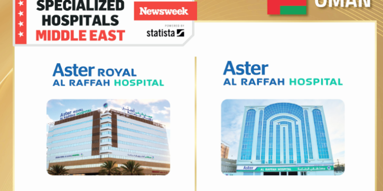 Aster Royal Al Raffah Hospital Muscat and Aster Al Raffah Hospital Oman recognized in Newsweek’s Best Specialized Hospitals Middle East 2026 List