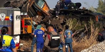22 dead as construction crane collapses onto passenger train in Thailand